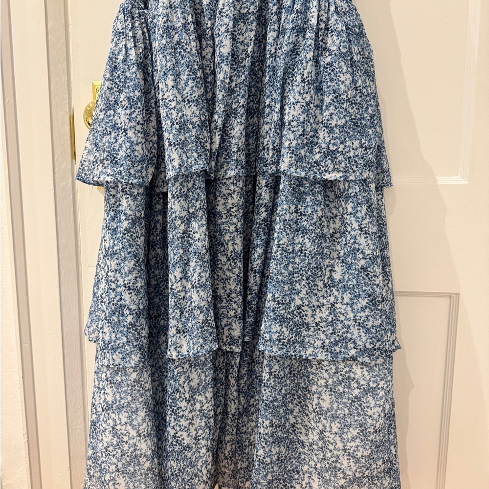 byTiMo Blue Ruffle Gown - Picture 7 of 9
